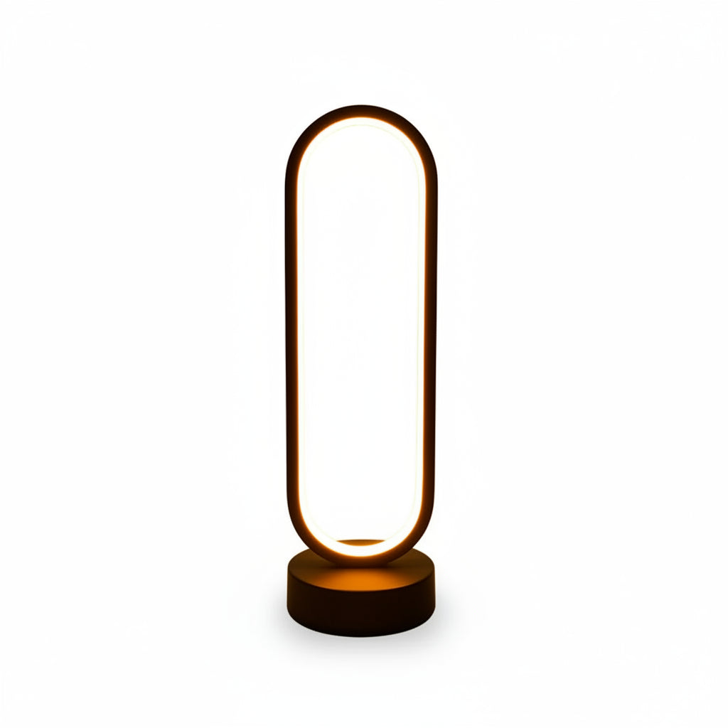 Arc Glow LED Bedside Lamp – illuminated oval design