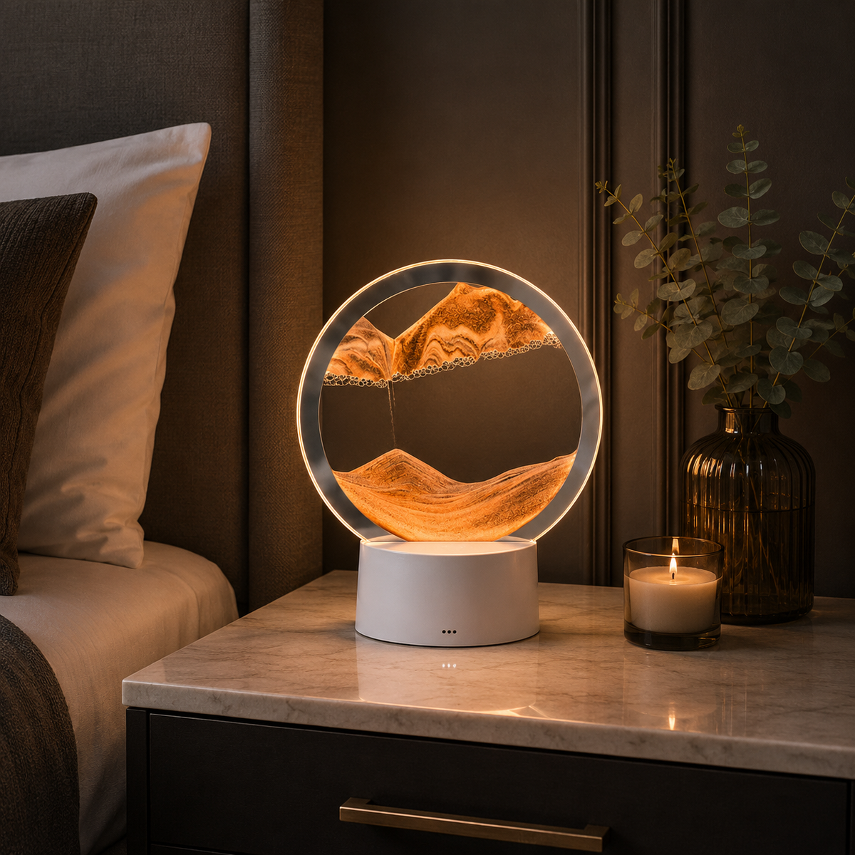 Drift Sand Art LED Table Lamp – Orange