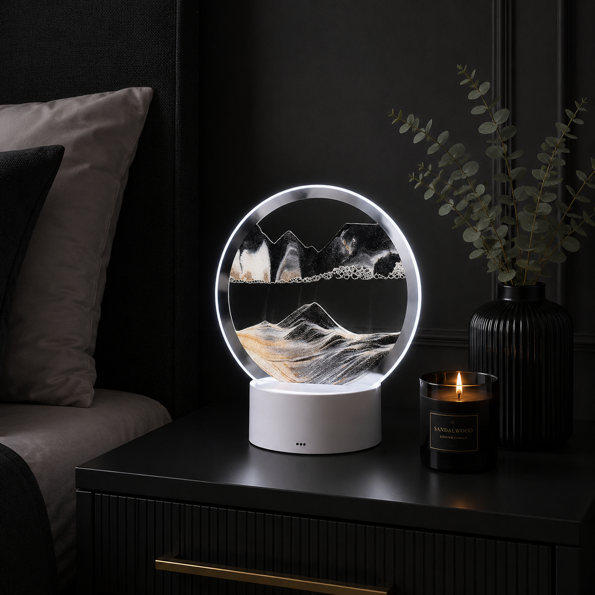 Drift Sand Art LED Table Lamp – Black