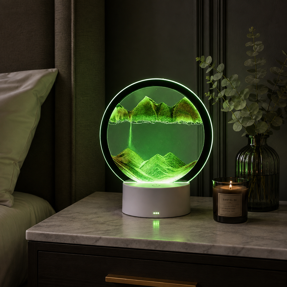 Drift Sand Art LED Table Lamp – Green
