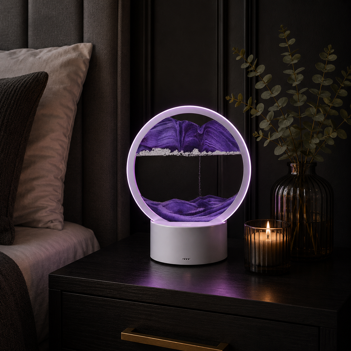 Drift Sand Art LED Table Lamp – Purple
